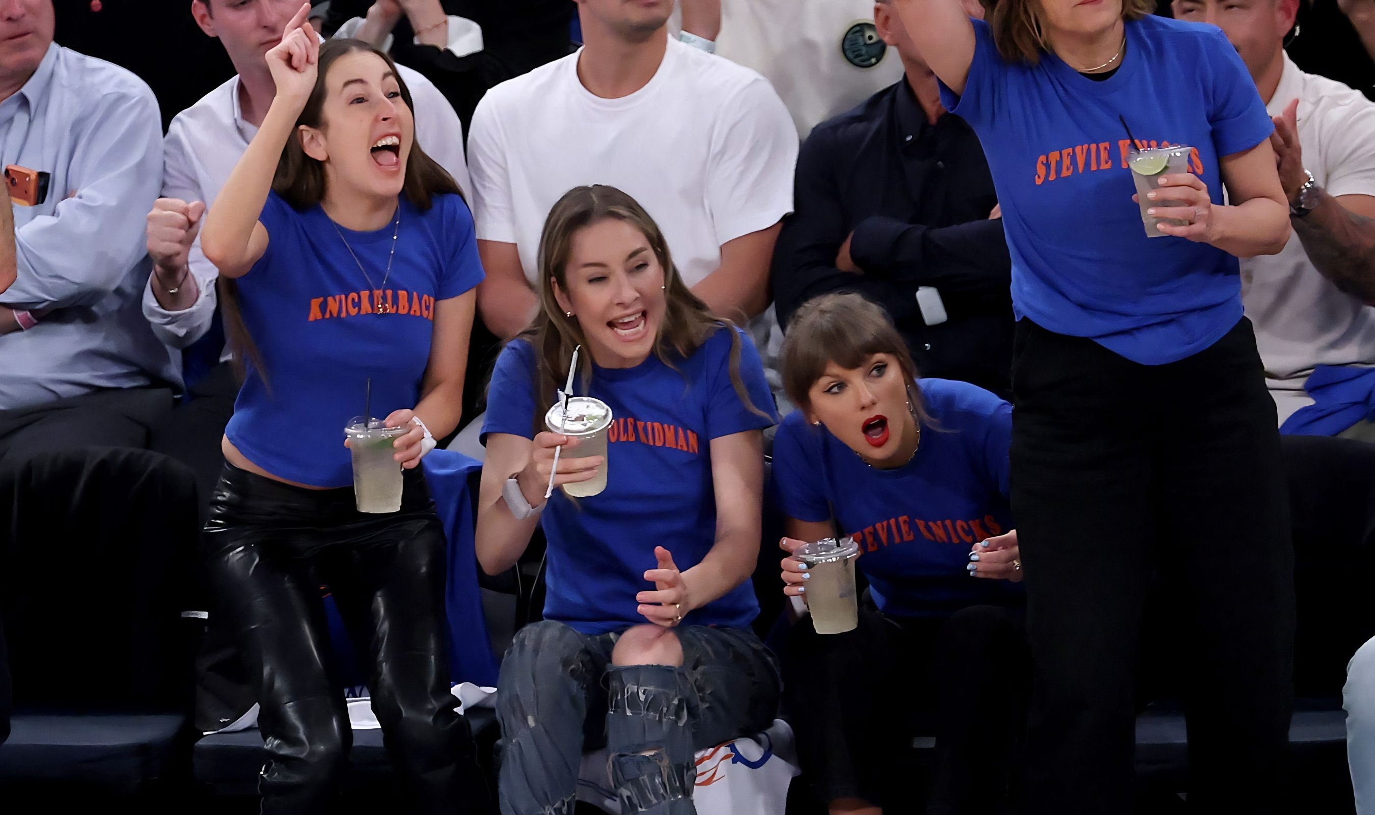 Taylor Swift and Scooter Braun sit three rows apart at Knicks NBA Finals game